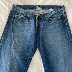 Lucky Brand Size 14 Riley Boyfriend Jeans. Dark distressed wash.